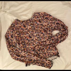 Wild Fable Multicolored Floral Long Sleeve Shirt